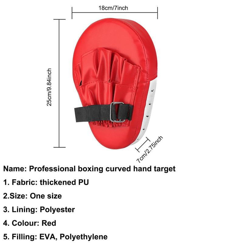 Adjustable Strap Curved Boxing Hand Target Training Curved Baffle EVA PU Leather 5-Finger Hand Target