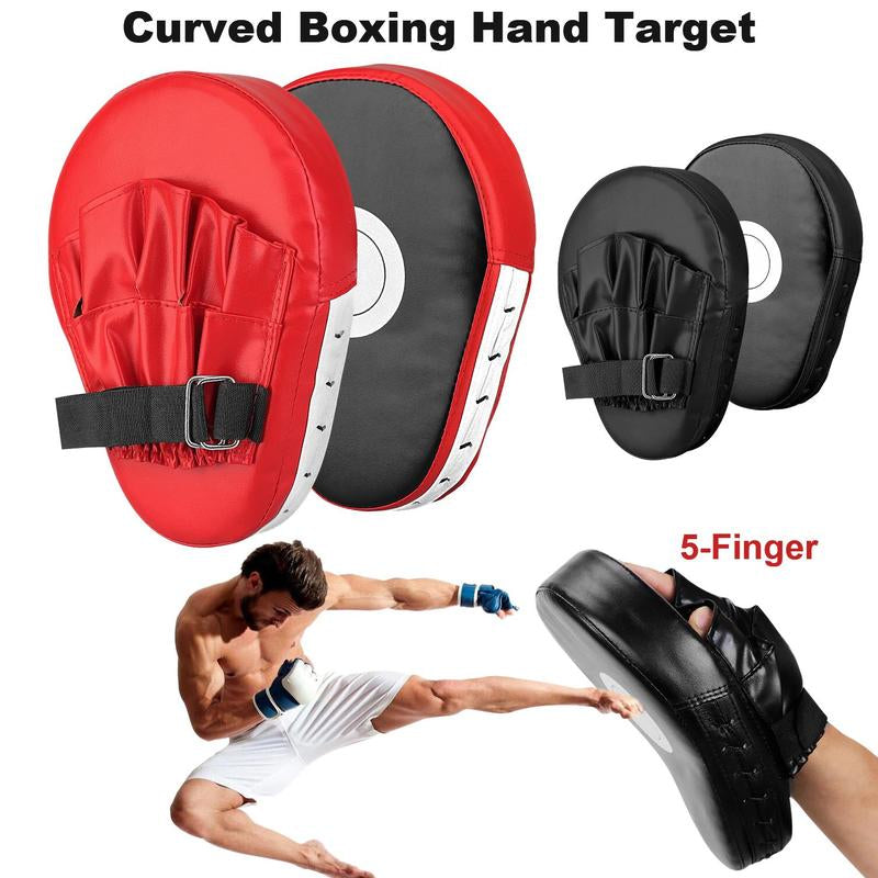 Adjustable Strap Curved Boxing Hand Target Training Curved Baffle EVA PU Leather 5-Finger Hand Target