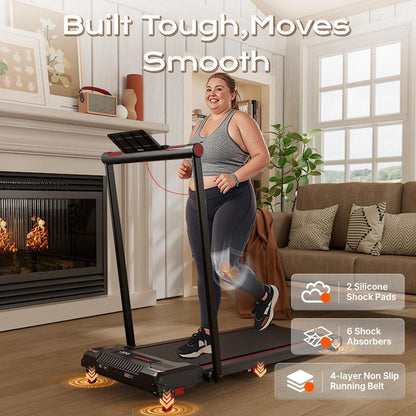 【Blackfriday】Anylife Treadmills Home with Foldable Handle Bar with Safety Clip, Flat/Incline under Desk Treadmill, Brushless Motor, Walking Pad, Exercise Equipment with Remote Control, 330 Lbs Capacity, with LED Display, D2