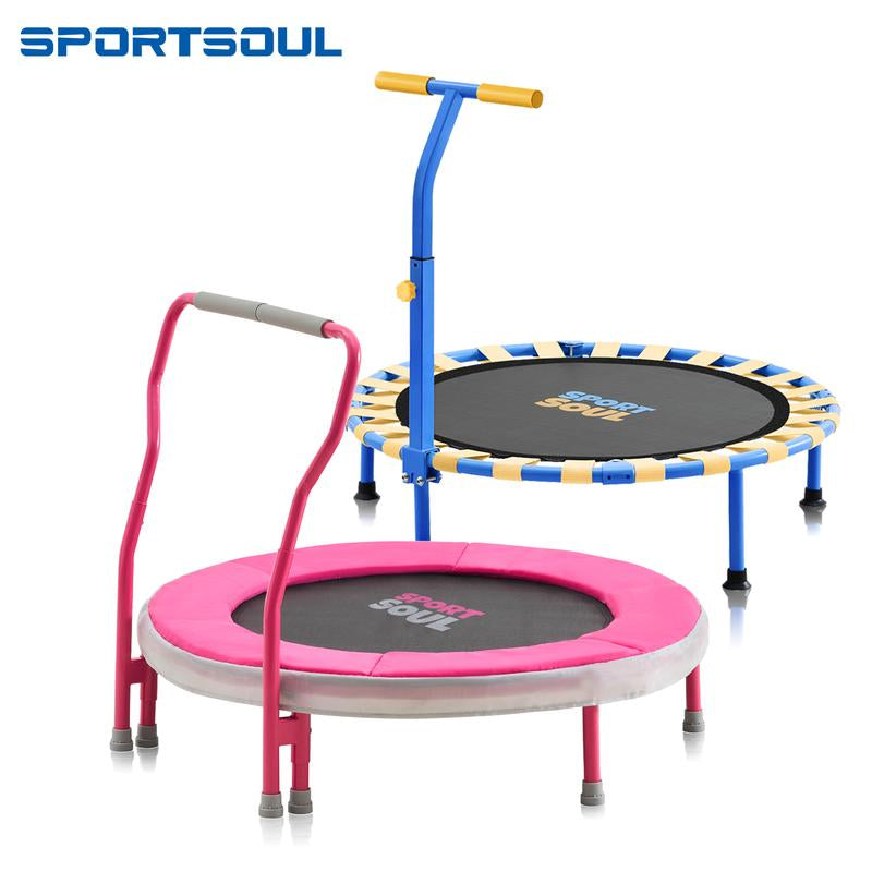SPORTSOUL Mini round Trampoline for Kids 36" Indoor Toddler Trampoline with Non-Slip Foam Handle Enclosed Design Stable Safe Bounce Small Trampoline Gift for Boys Girls
