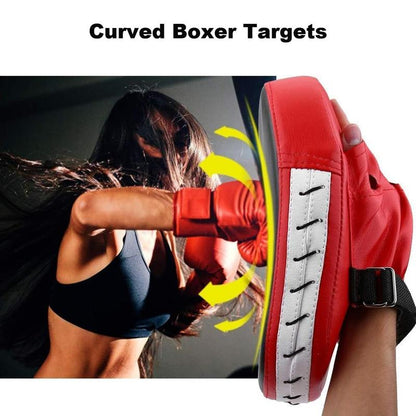 Adjustable Strap Curved Boxing Hand Target Training Curved Baffle EVA PU Leather 5-Finger Hand Target