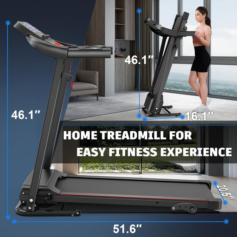 [New Arrival] Incline Treadmill 7.5MPH with Handle for Home and Office,Folding Treadmills Whith 265LBS Weight Capacity,2.5Hp 3 Models 1-12 Programs LED Display Screen