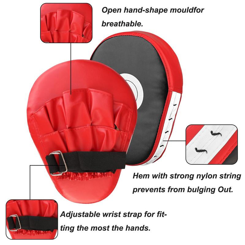 Adjustable Strap Curved Boxing Hand Target Training Curved Baffle EVA PU Leather 5-Finger Hand Target