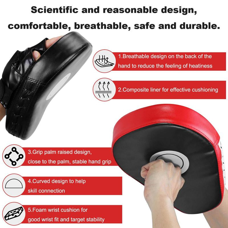 Adjustable Strap Curved Boxing Hand Target Training Curved Baffle EVA PU Leather 5-Finger Hand Target