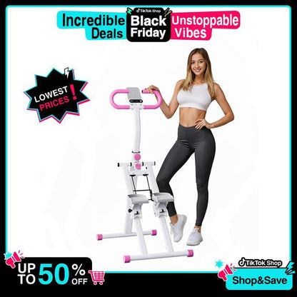 Tiktokshopblackfriday Stair Stepper for Home Gym Exercise, Vertical Climber Exercise Machine for Full Body Workout, Compact Folding Cardio Exercise Climber with Adjustable Handlebar, Hydraulic Fitness Stepper, Niceday Stepper