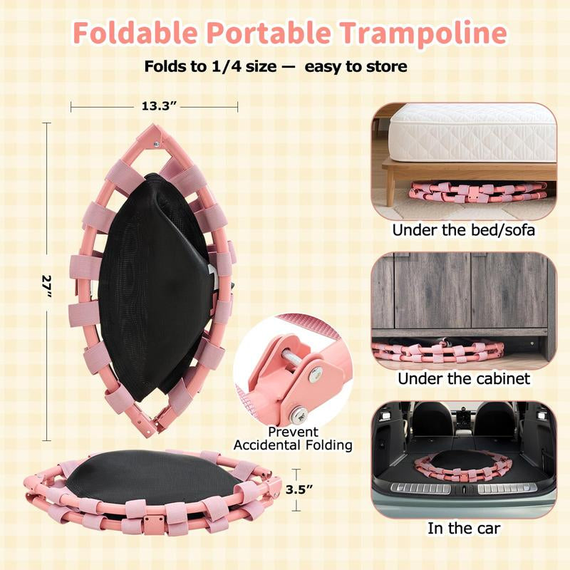 SPORTSOUL Mini round Trampoline for Kids 36" Indoor Toddler Trampoline with Non-Slip Foam Handle Enclosed Design Stable Safe Bounce Small Trampoline Gift for Boys Girls