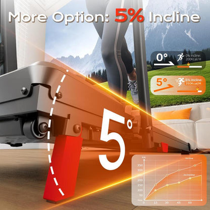 【Blackfriday】Anylife Treadmills Home with Foldable Handle Bar with Safety Clip, Flat/Incline under Desk Treadmill, Brushless Motor, Walking Pad, Exercise Equipment with Remote Control, 330 Lbs Capacity, with LED Display, D2