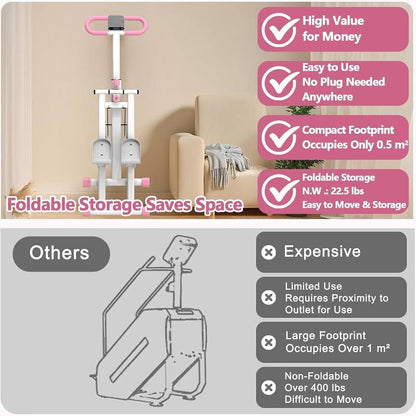 Tiktokshopblackfriday Stair Stepper for Home Gym Exercise, Vertical Climber Exercise Machine for Full Body Workout, Compact Folding Cardio Exercise Climber with Adjustable Handlebar, Hydraulic Fitness Stepper, Niceday Stepper