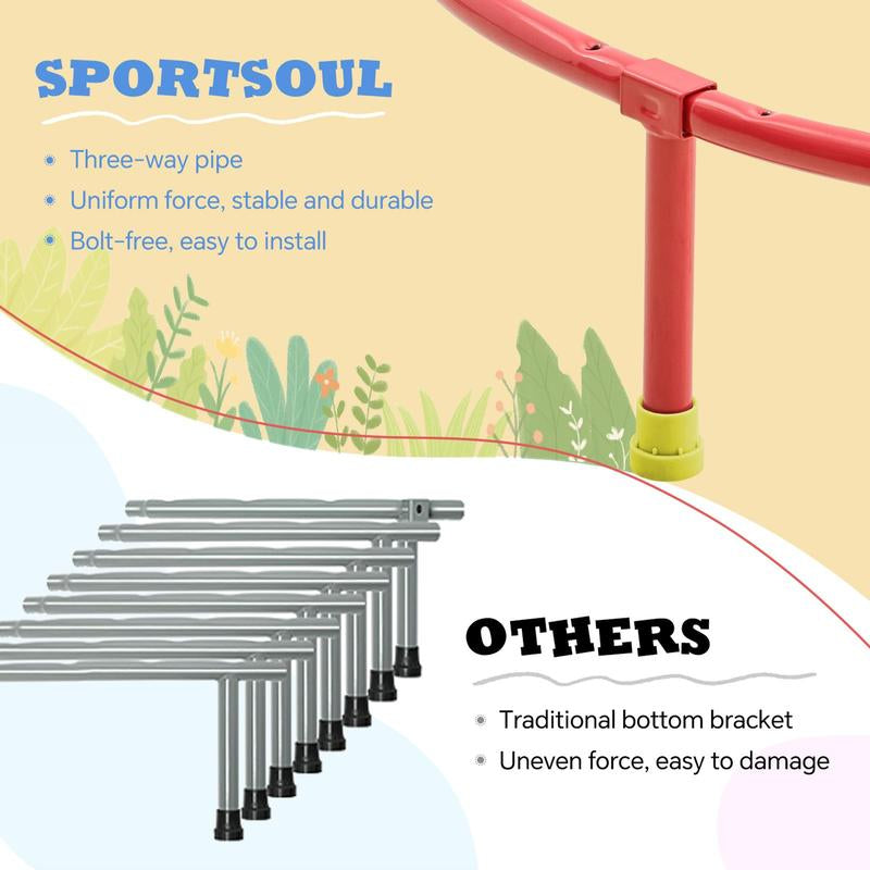 SPORTSOUL Mini round Trampoline for Kids 36" Indoor Toddler Trampoline with Non-Slip Foam Handle Enclosed Design Stable Safe Bounce Small Trampoline Gift for Boys Girls