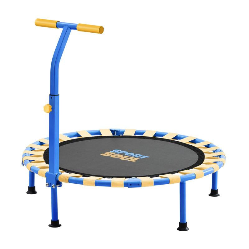 SPORTSOUL Mini round Trampoline for Kids 36" Indoor Toddler Trampoline with Non-Slip Foam Handle Enclosed Design Stable Safe Bounce Small Trampoline Gift for Boys Girls