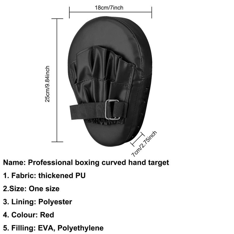 Adjustable Strap Curved Boxing Hand Target Training Curved Baffle EVA PU Leather 5-Finger Hand Target