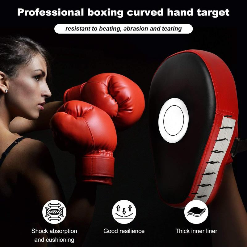 Adjustable Strap Curved Boxing Hand Target Training Curved Baffle EVA PU Leather 5-Finger Hand Target