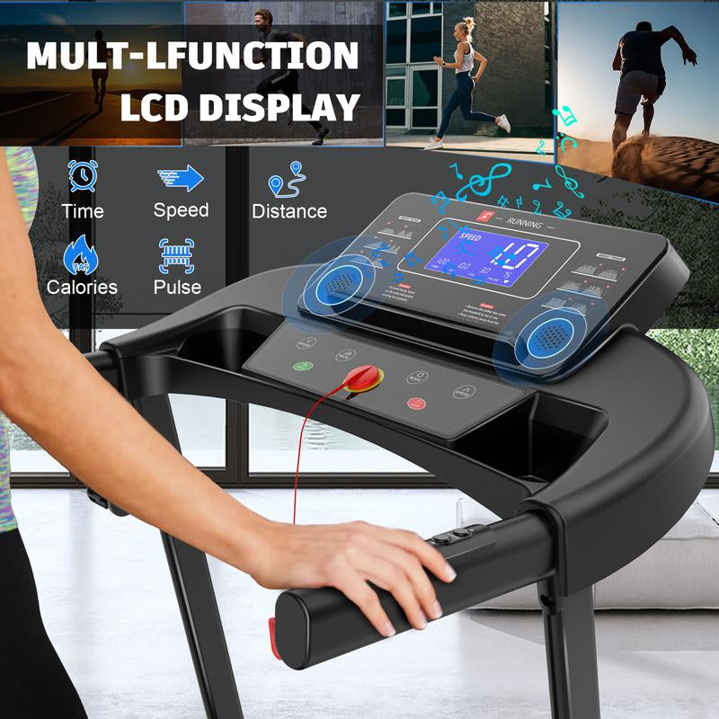 [New Arrival] Incline Treadmill 7.5MPH with Handle for Home and Office,Folding Treadmills Whith 265LBS Weight Capacity,2.5Hp 3 Models 1-12 Programs LED Display Screen