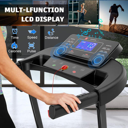 [New Arrival] Incline Treadmill 7.5MPH with Handle for Home and Office,Folding Treadmills Whith 265LBS Weight Capacity,2.5Hp 3 Models 1-12 Programs LED Display Screen